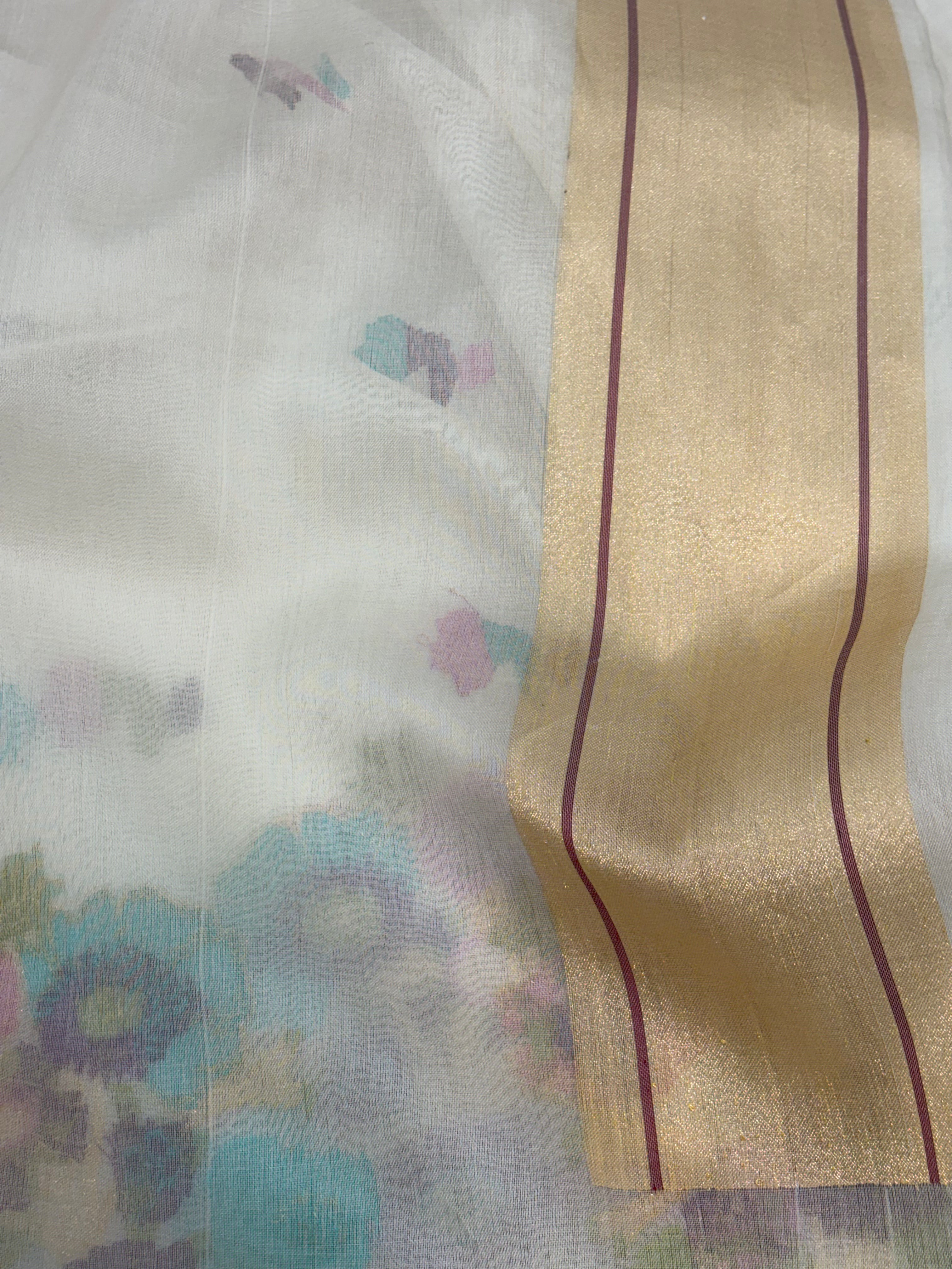 Handwoven Pure Kora Ektara White Sitabari Jamdani Saree
