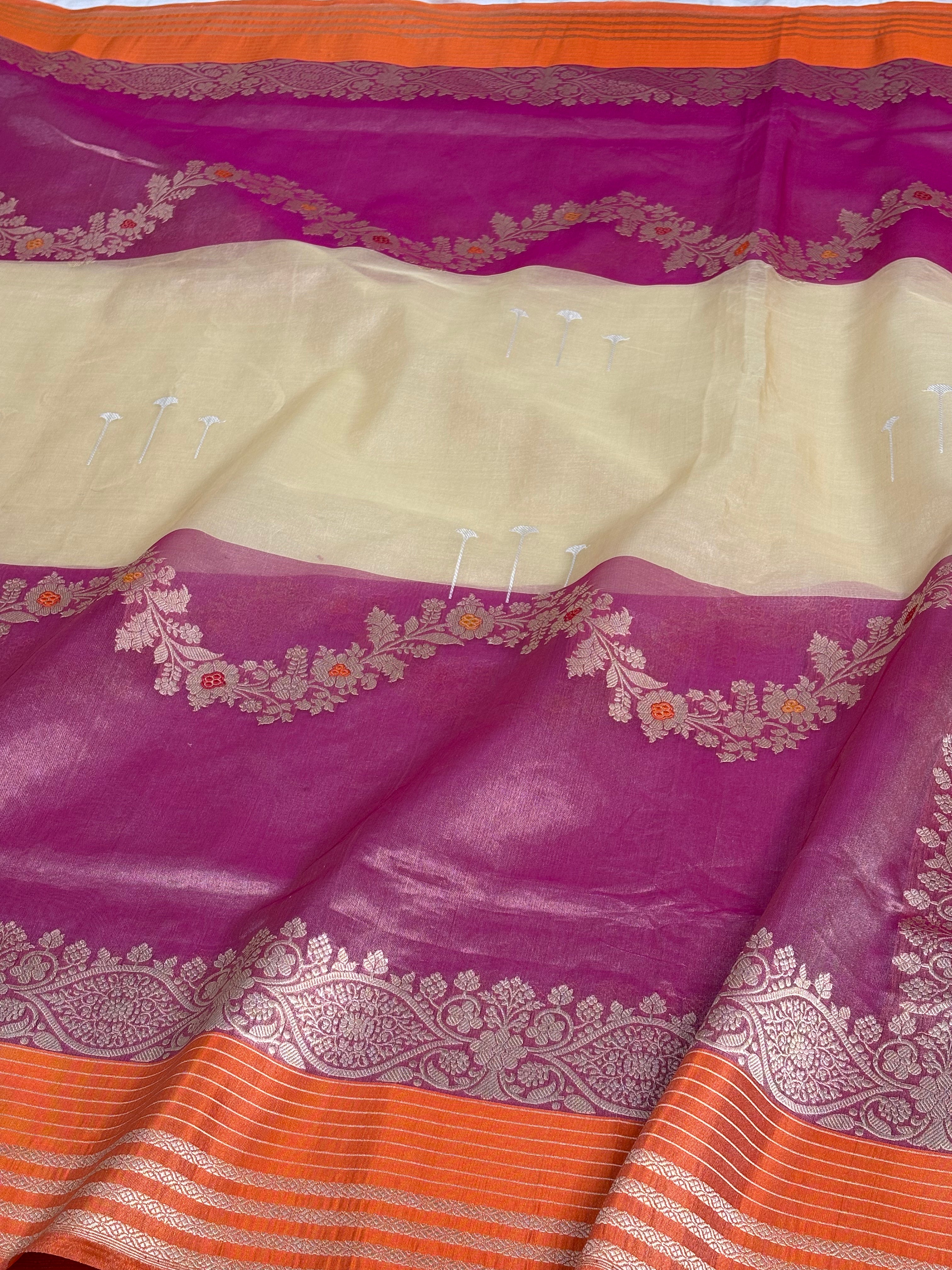 Modern Handwoven Tissue Banarasi Saree