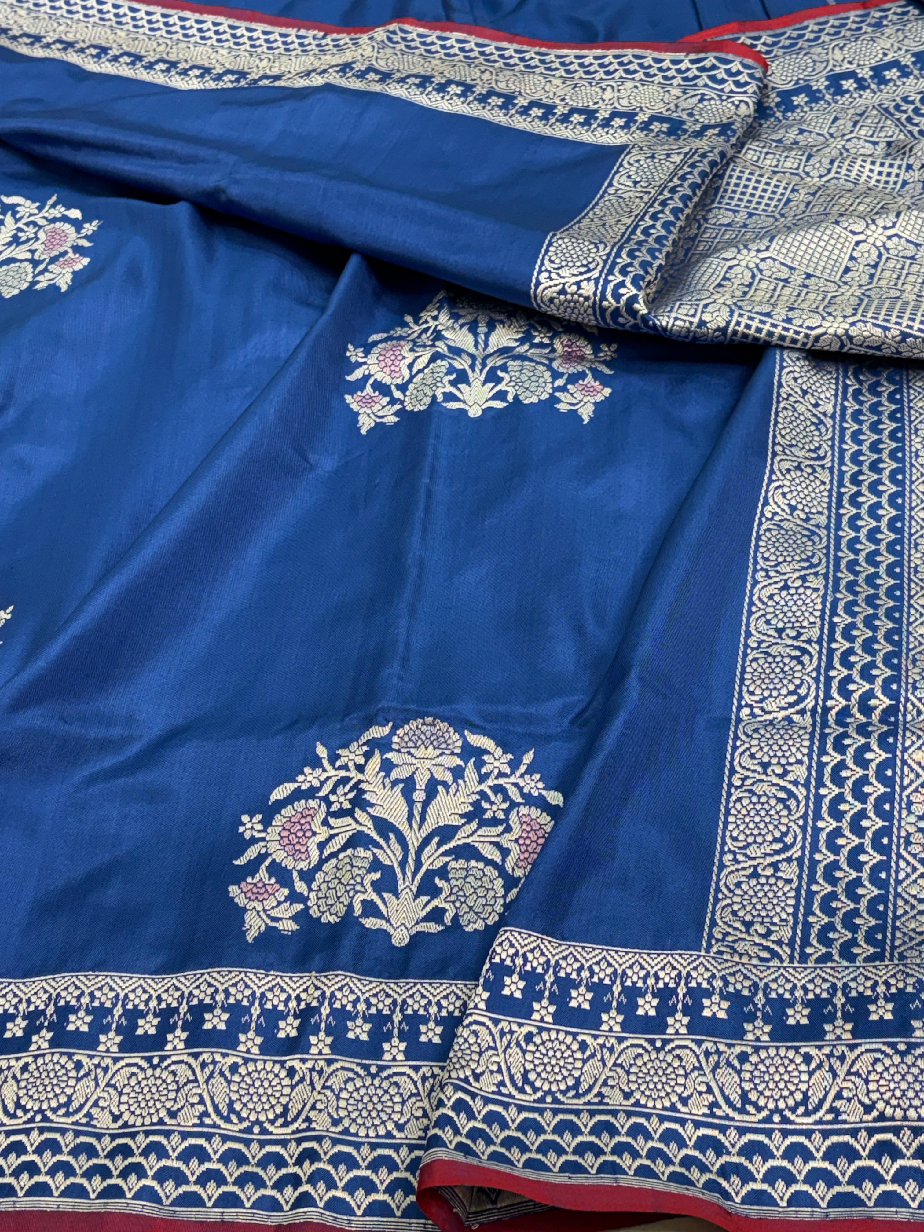 Royal Blue Banarasi Ektara Katan Silk Saree