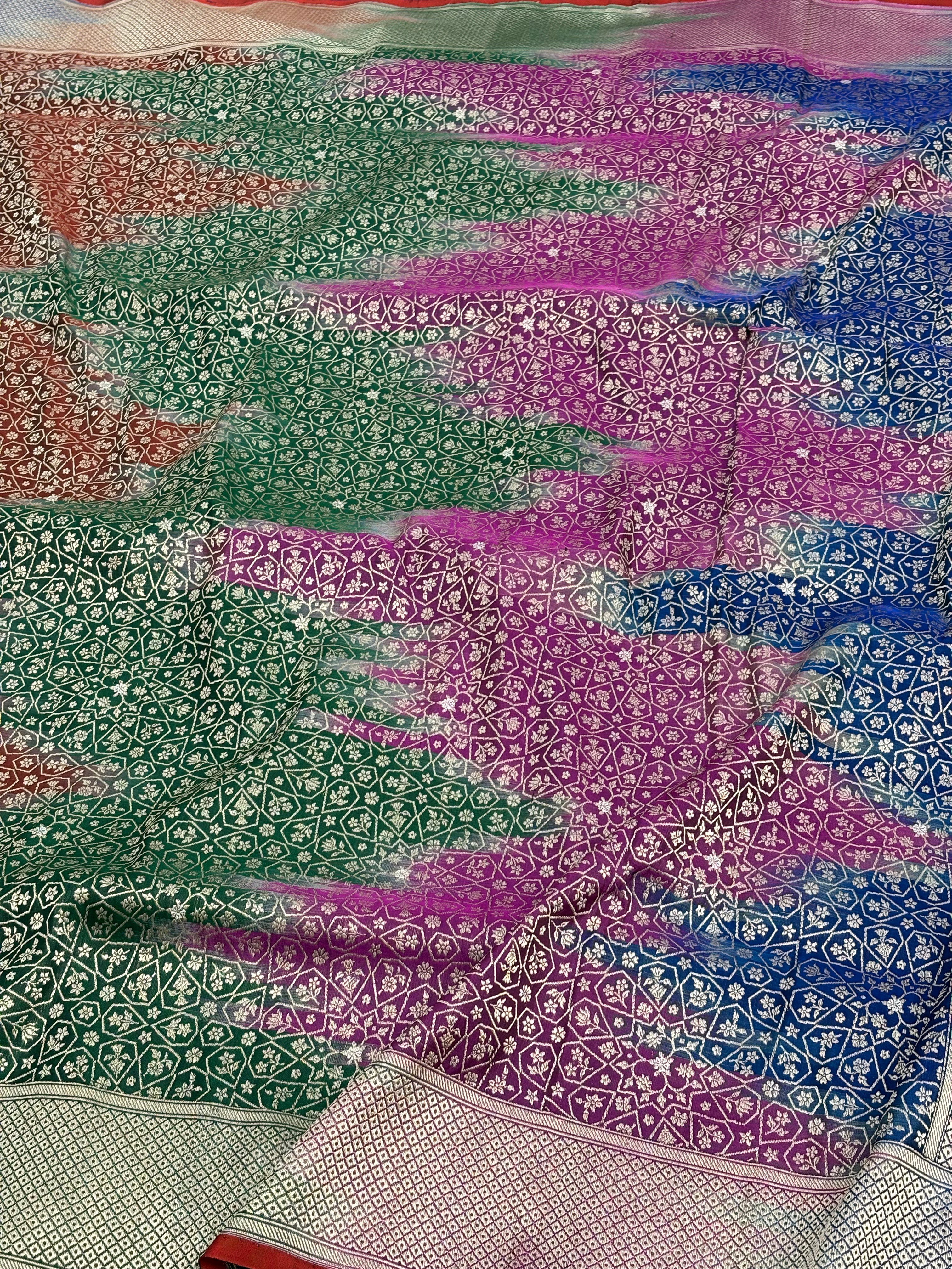 Handwoven Rangkat Khimkhab Banarasi Brocade Saree