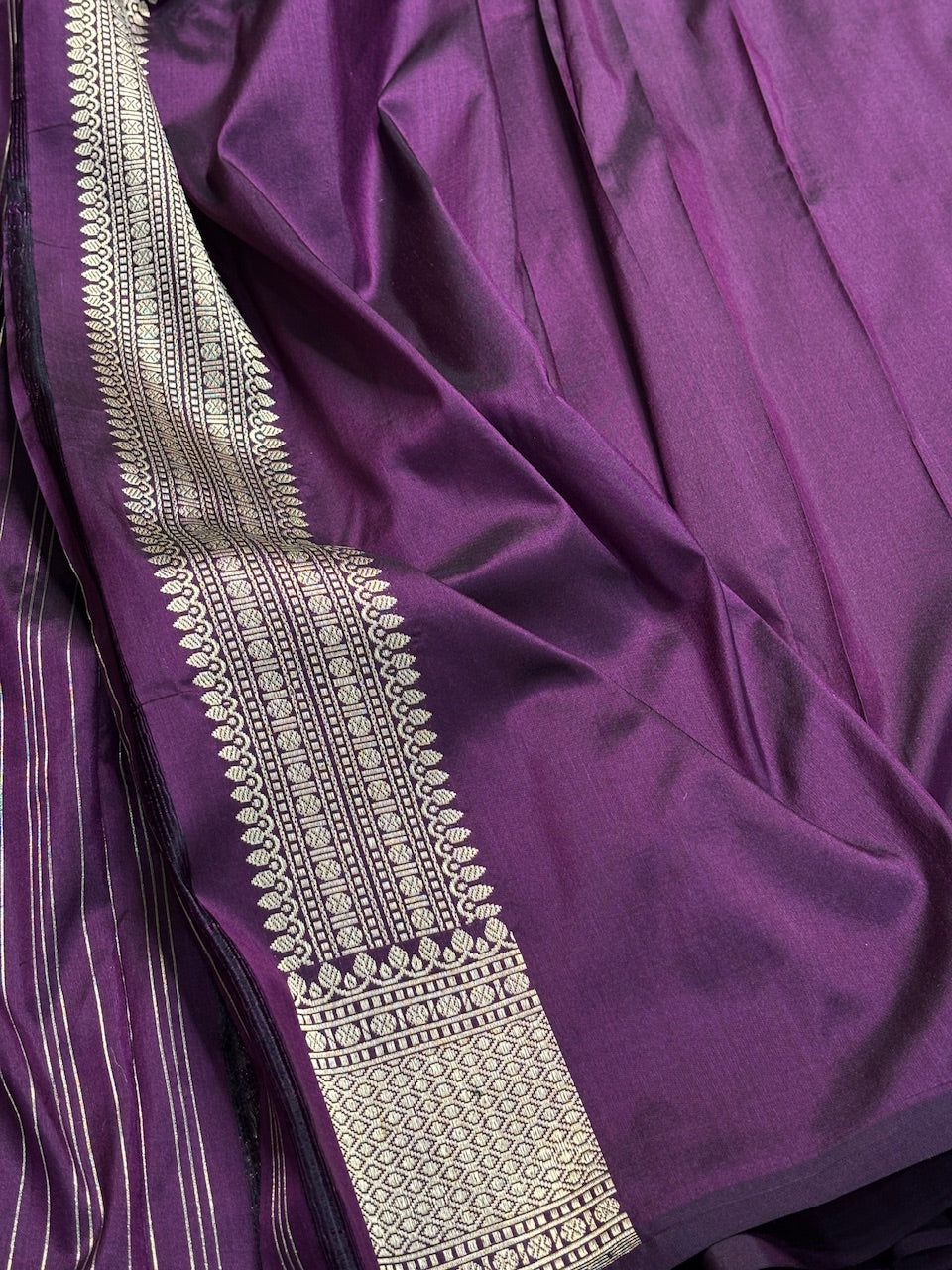 Magenta Banarasi Katan Brocade Silk Saree