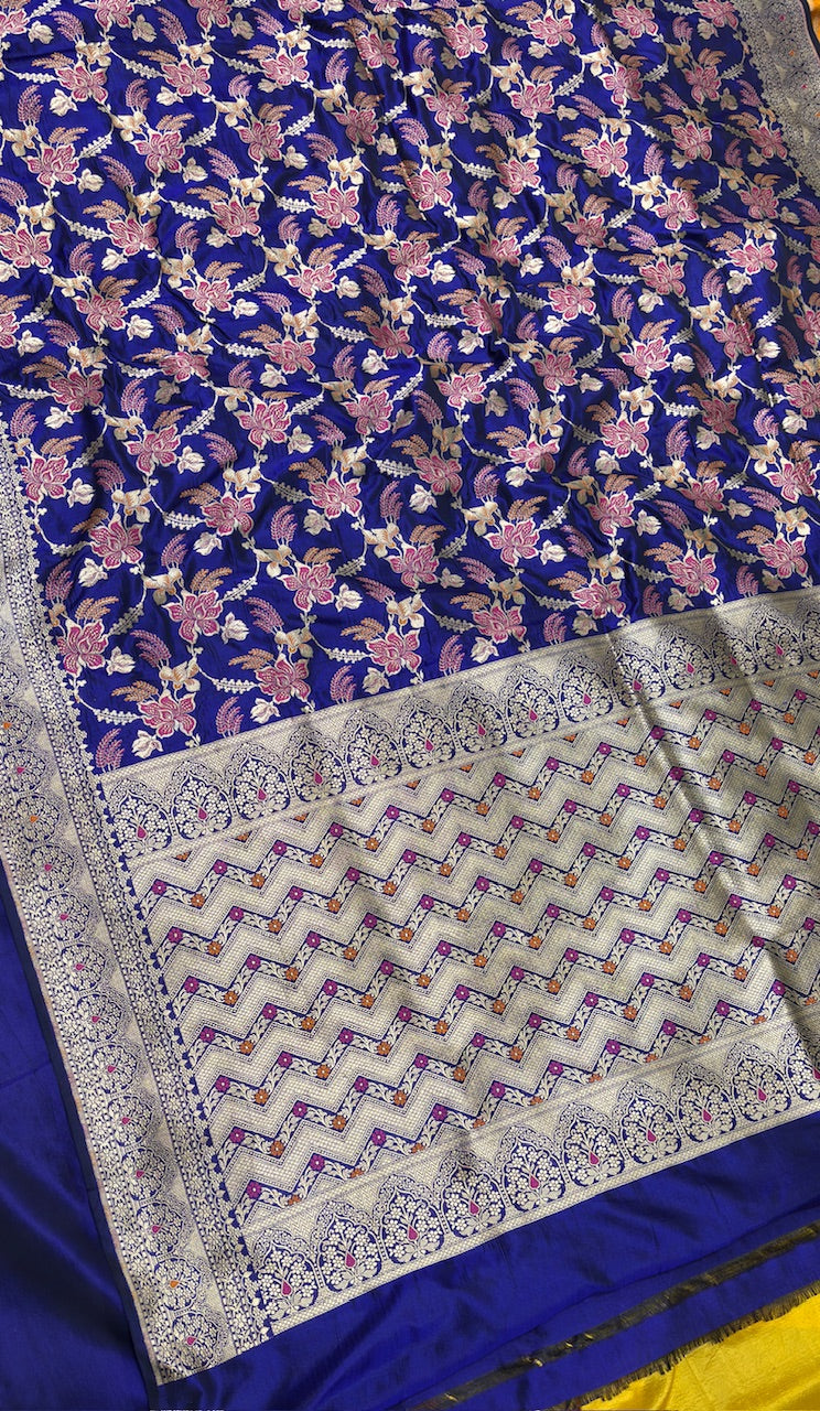 Royal Blue Pure Banarasi Katan Silk Saree