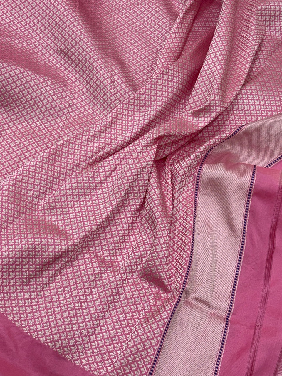 Pink Banarasi Pure Katan Silk Handwoven Saree