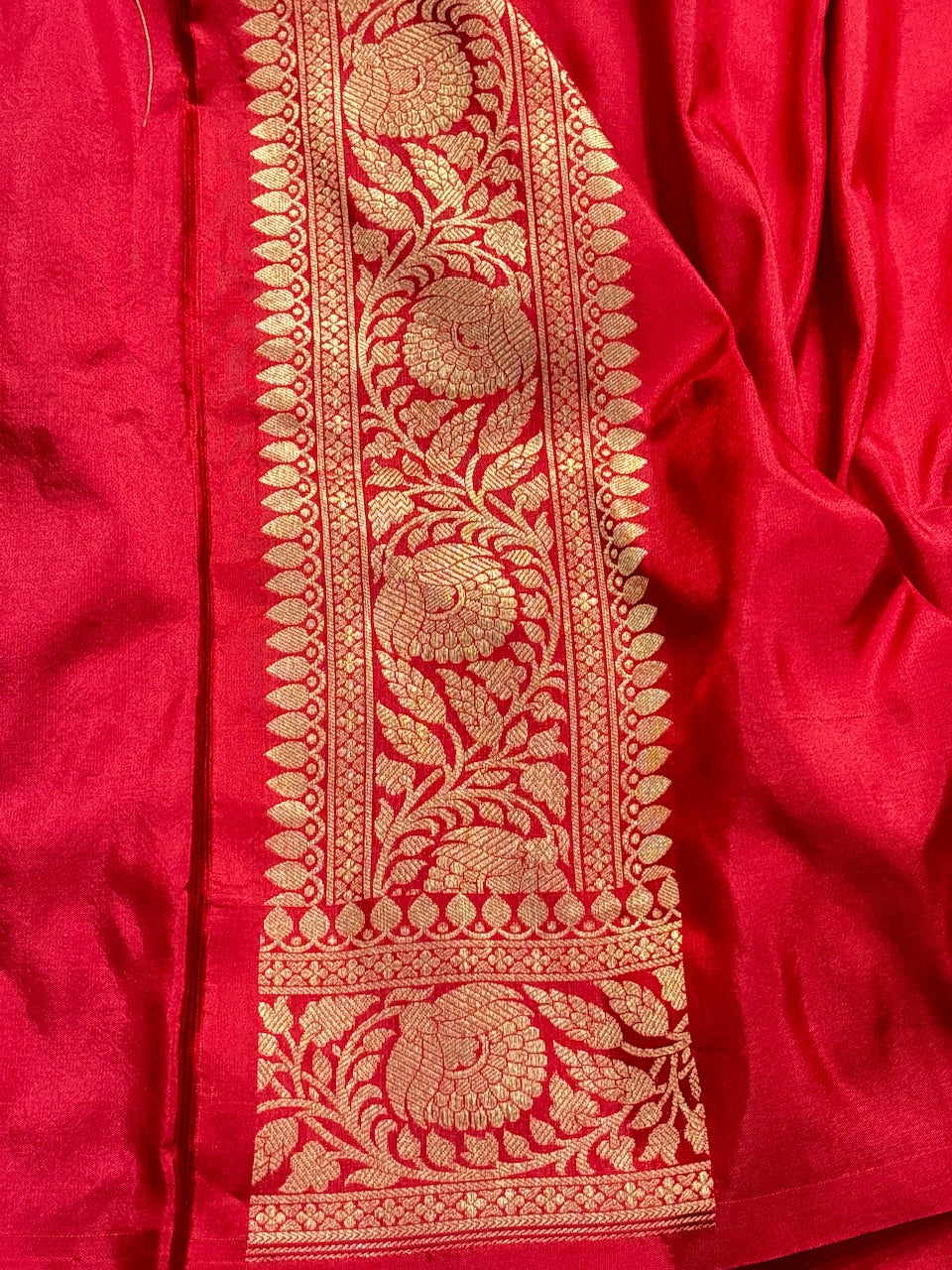 Red Banarasi Katan Brocade Silk Saree