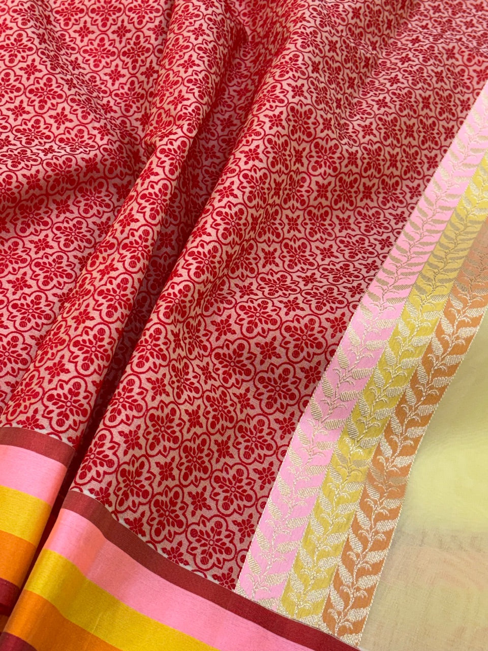 Butter Yellow Banarasi Kora Silk Handwoven Saree