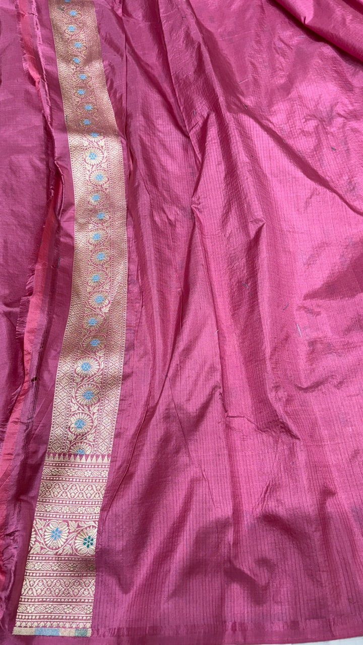 Rose Pink Pure Banarasi Katan Silk Saree