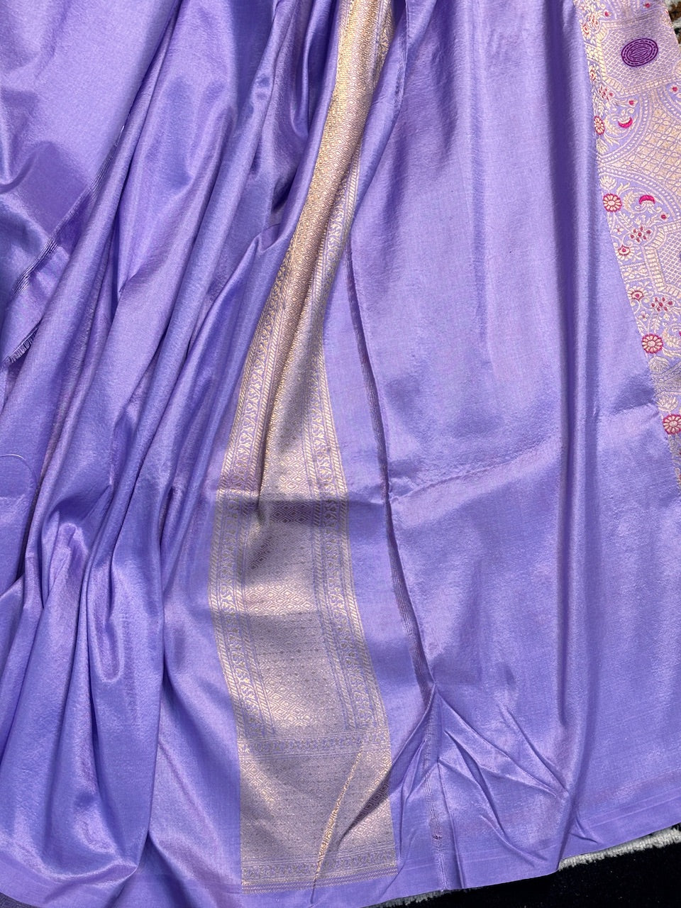 Lavender Banarasi Katan Brocade Silk Saree