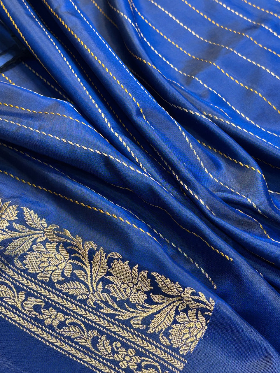 Royal Blue Pure Banarasi Katan Silk Handloom Saree