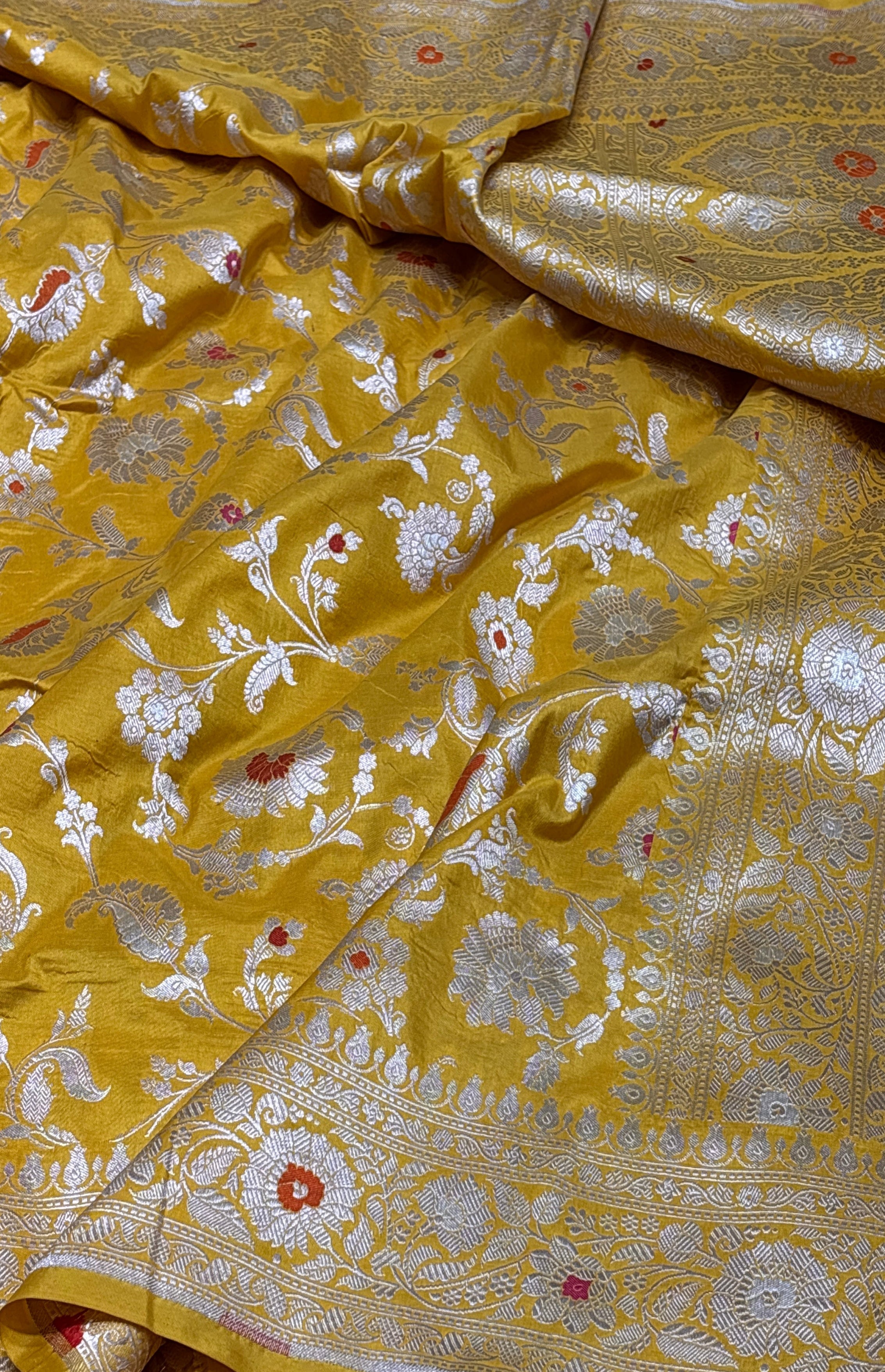 Pure Katan Silk Banarasi Saree in Radiant Yellow