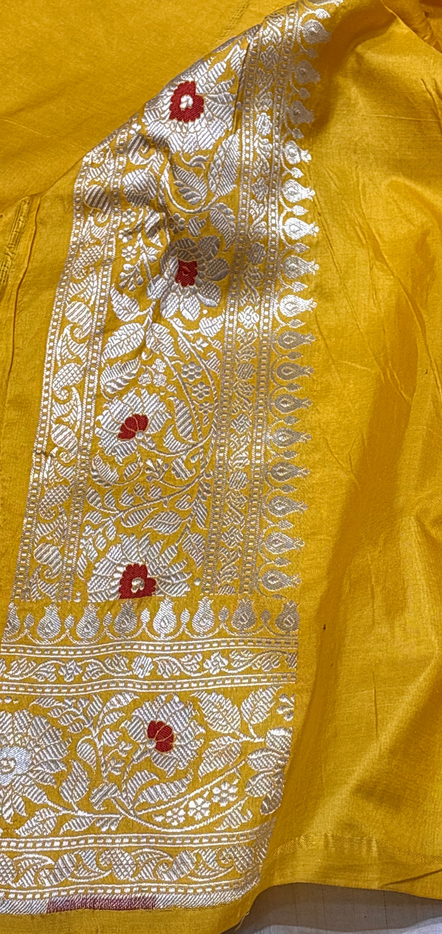 Pure Katan Silk Banarasi Saree in Radiant Yellow