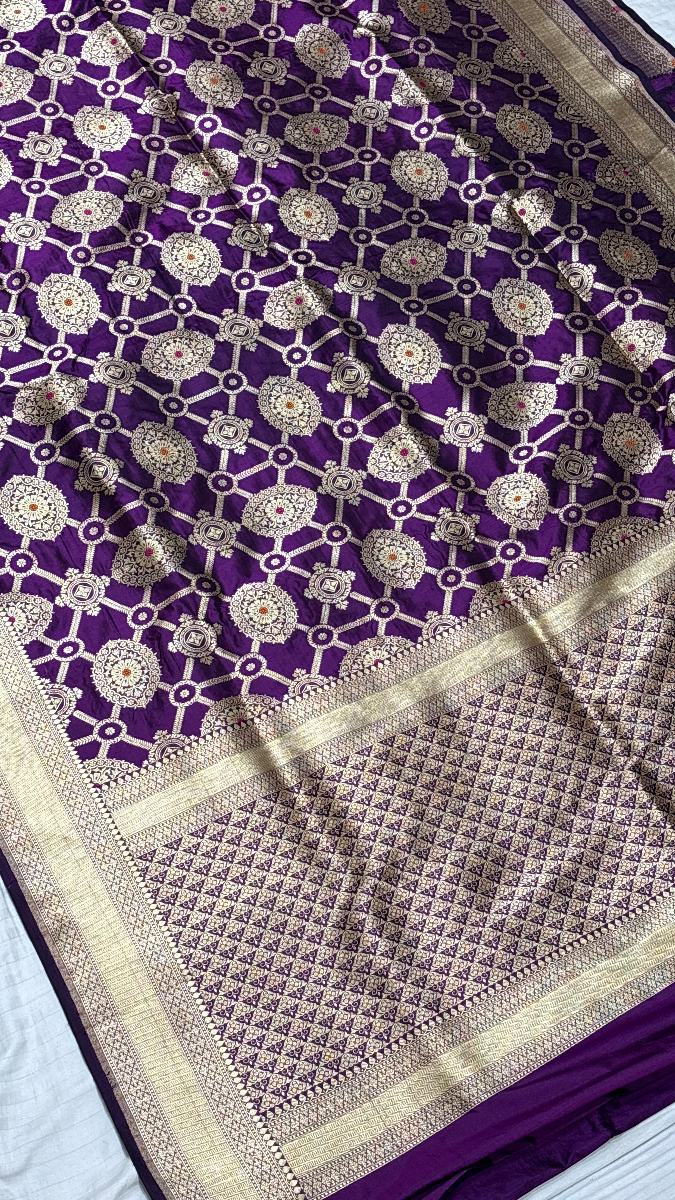 Pure Katan Silk Banarasi Saree in Royal Violet