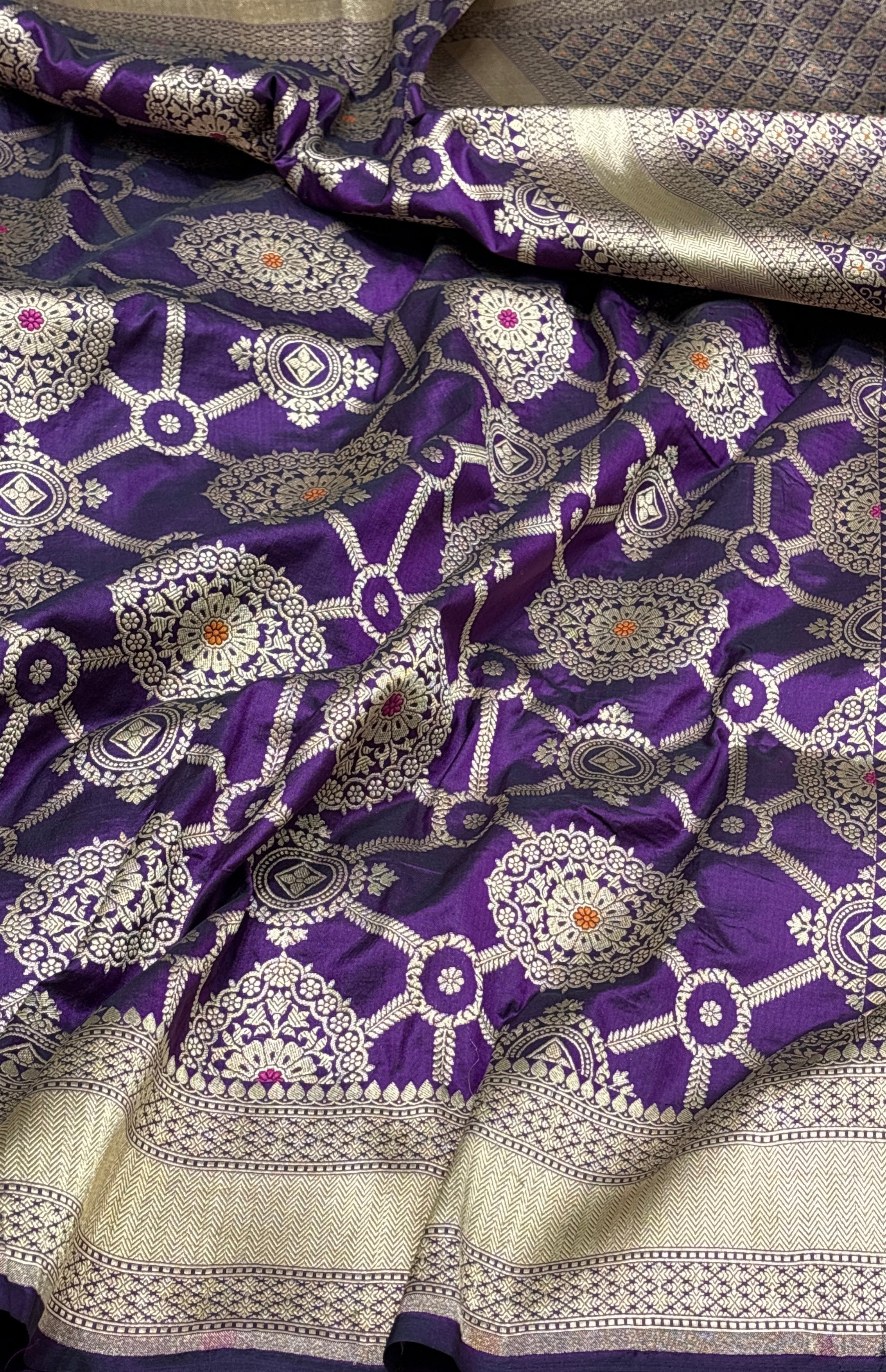 Pure Katan Silk Banarasi Saree in Royal Violet