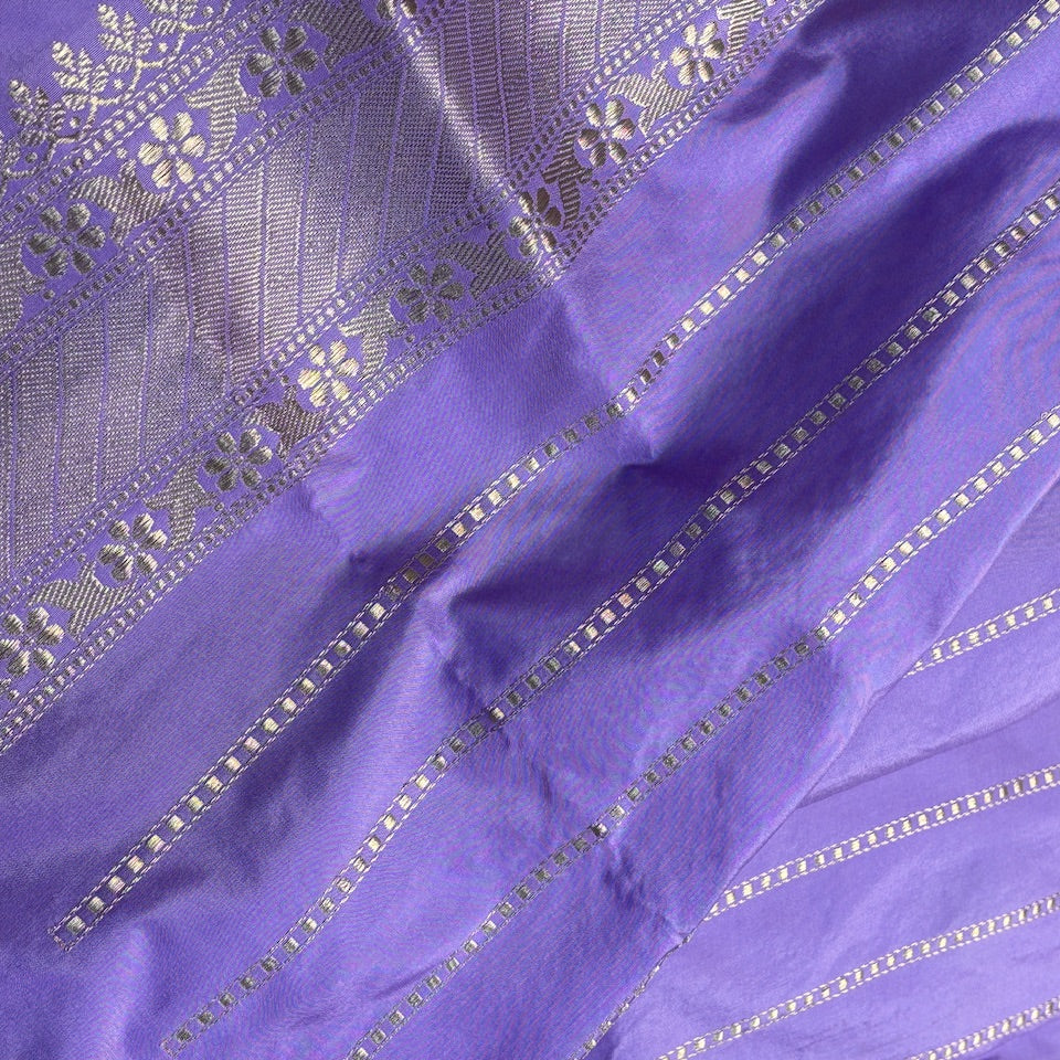 Lavender Pure Banarasi Katan Silk Handloom Saree