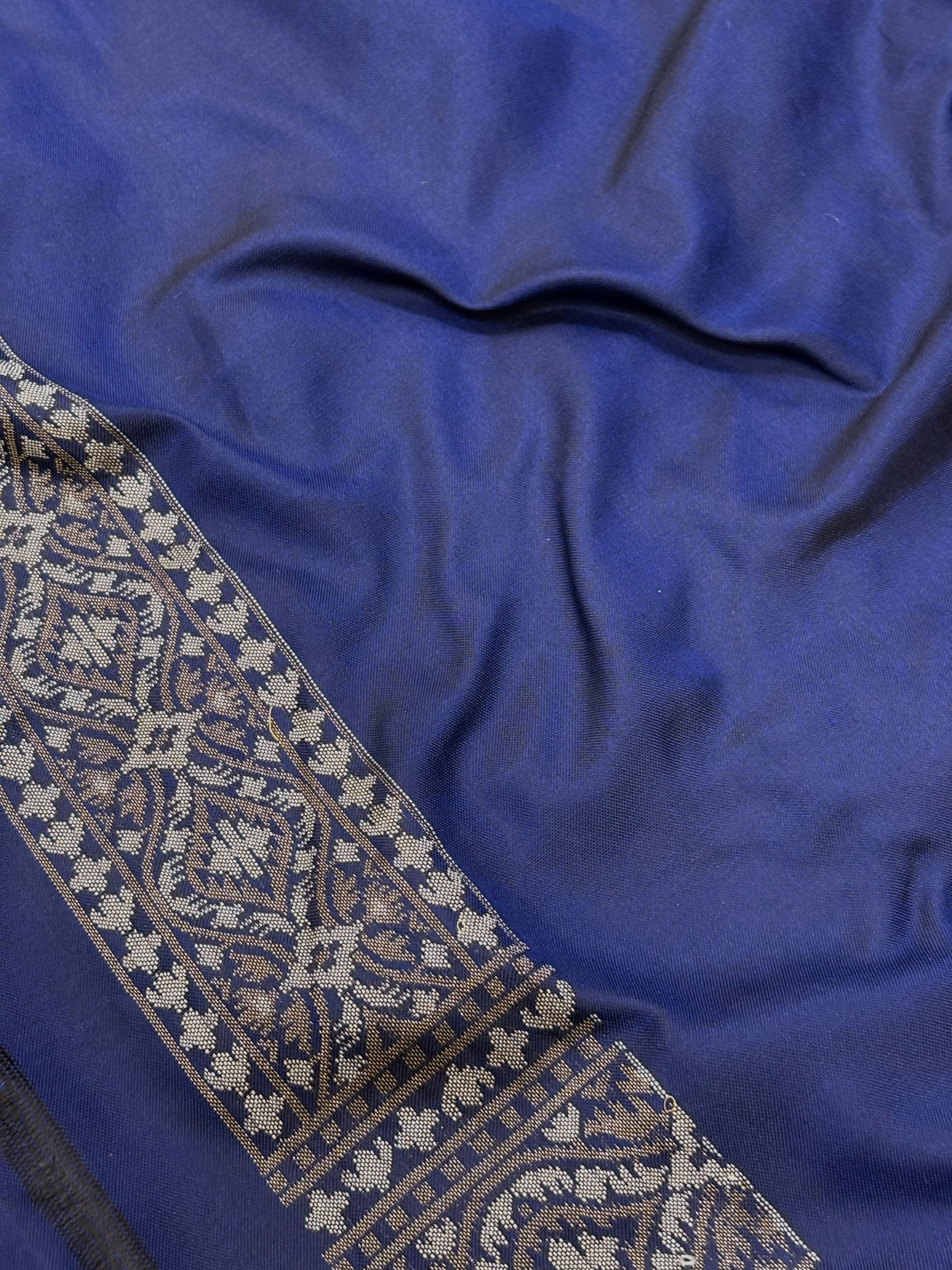 Nilambari Handwoven Banarasi Pure Jamdani Katan Silk Saree