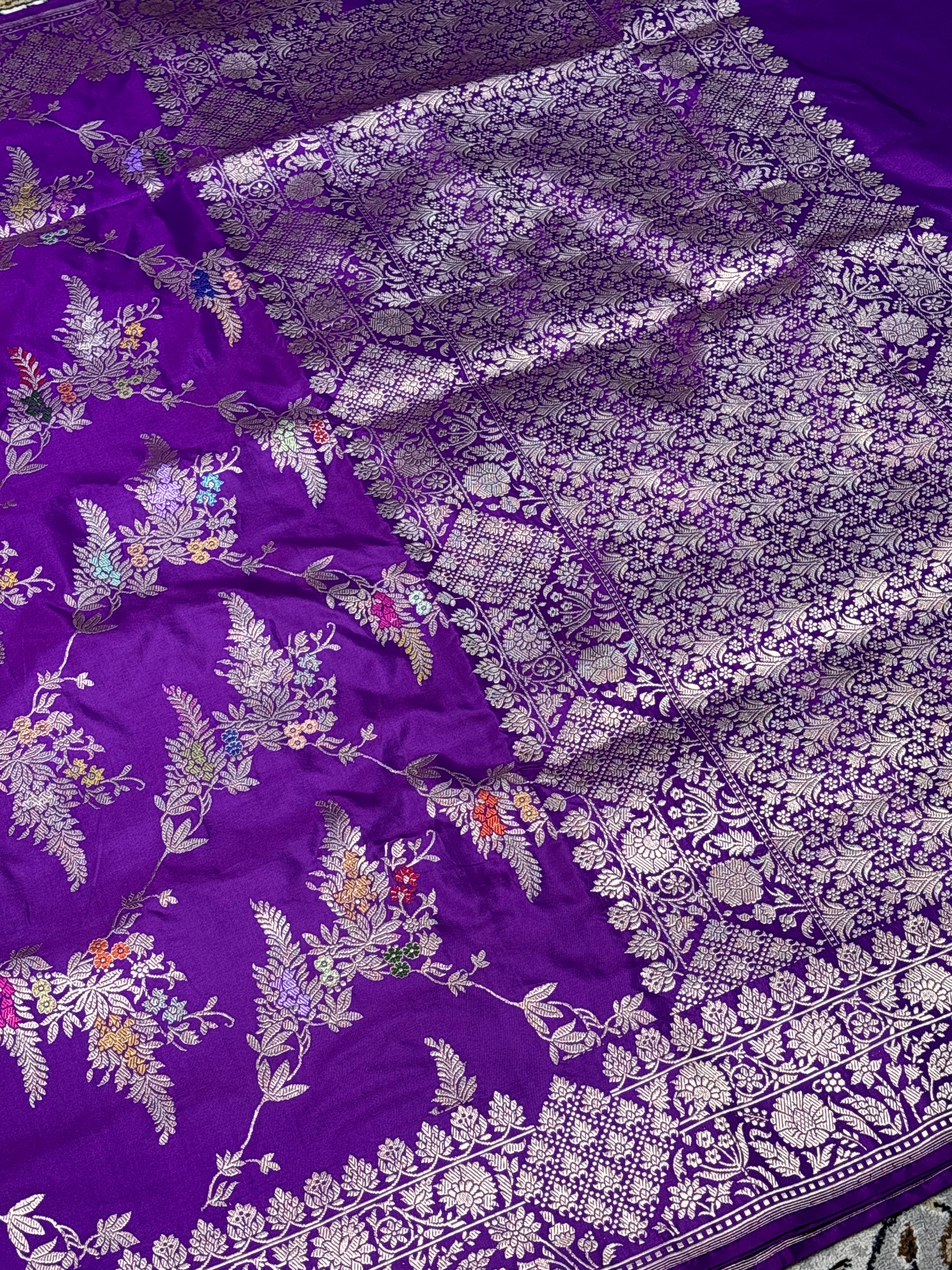 Purple Pure Banarasi Katan Silk Handloom Saree