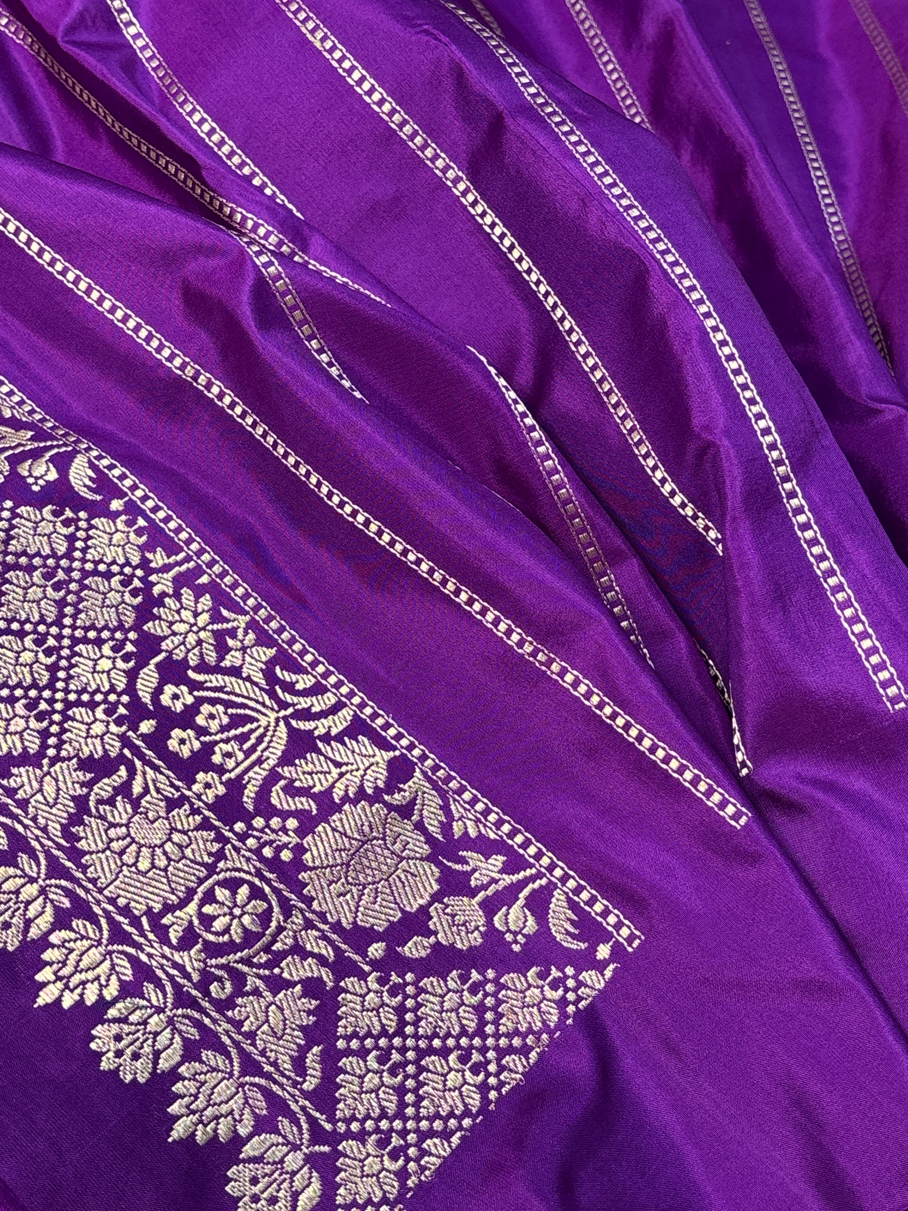 Purple Pure Banarasi Katan Silk Handloom Saree