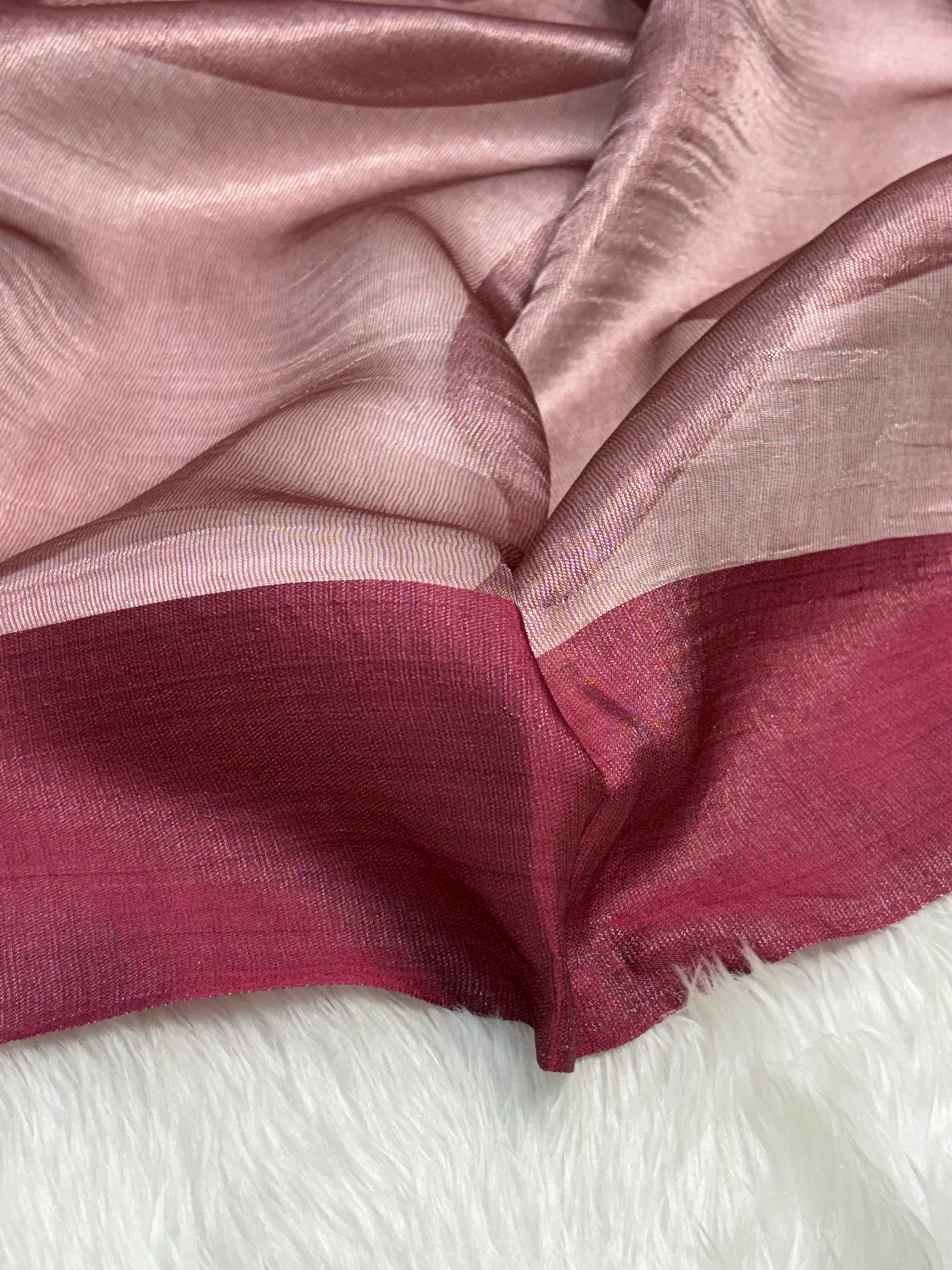 Molten Metallic Pure Tissue Banarasi Saree with Satin Katan Silk Border