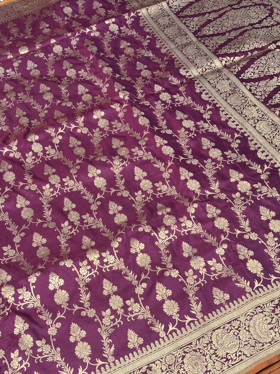 Magenta Pure Banarasi Katan Silk Saree