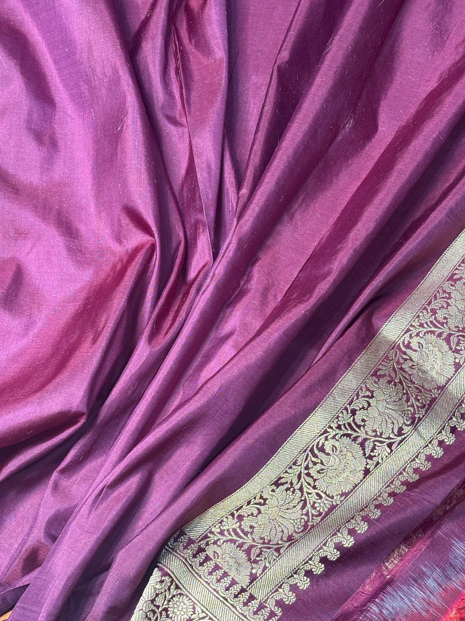 Magenta Pure Banarasi Katan Silk Saree