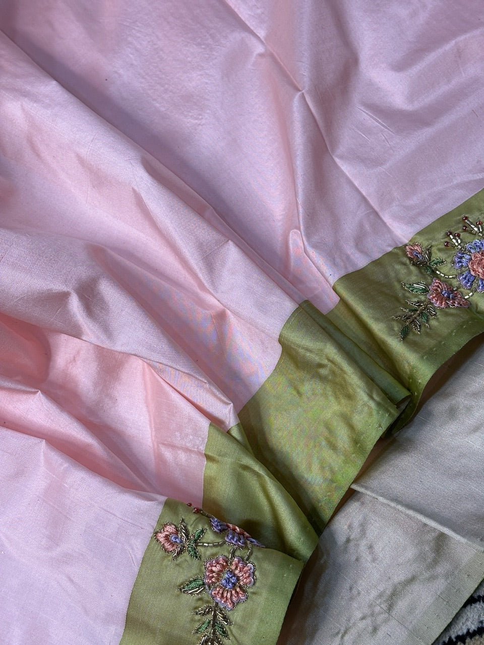 Baby Pink Pure Banarasi Katan Silk Handloom Saree