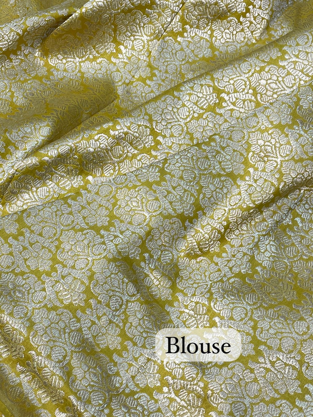 Yellow Rangkaat Banarasi Pure Katan Silk Lehenga