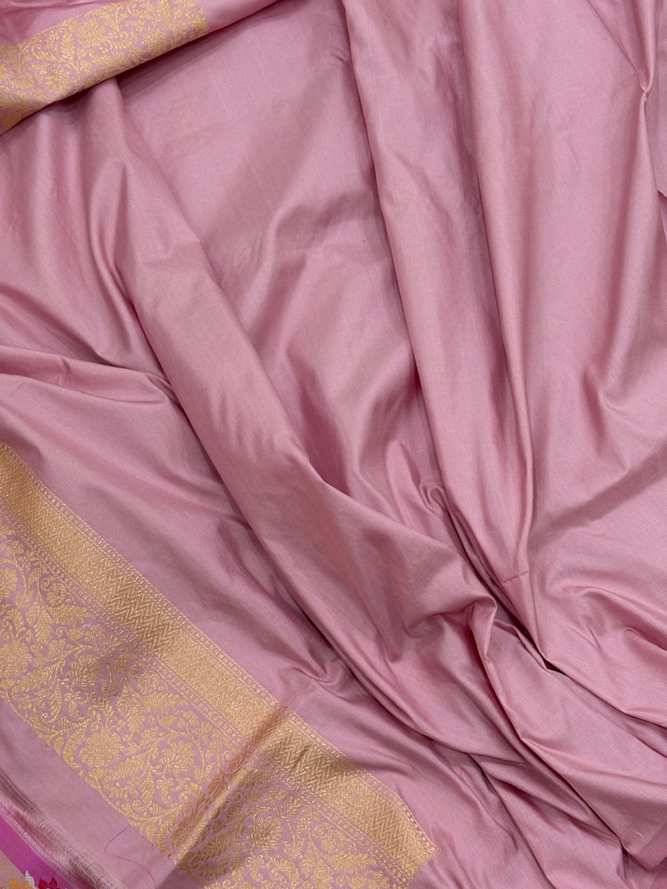 Blush Pink Banarasi Pure Katan Silk Handwoven Saree