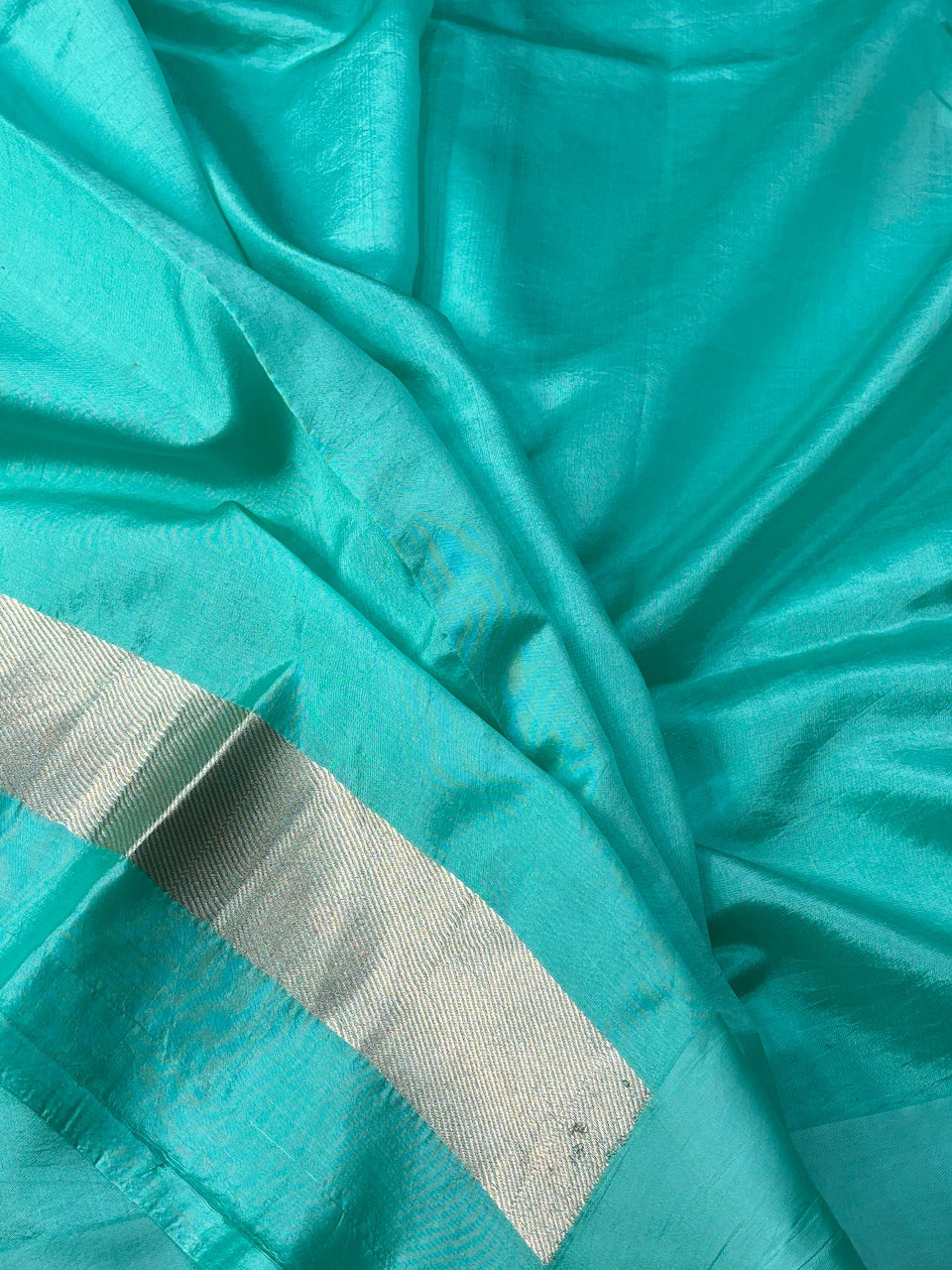 Sea Green Mango Katan Banarasi Silk Handwoven Saree