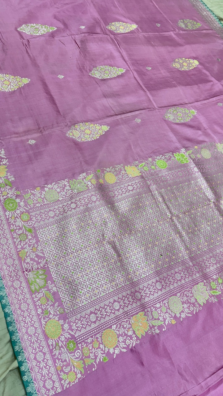 Pink Pure Banarasi Katan Silk Saree