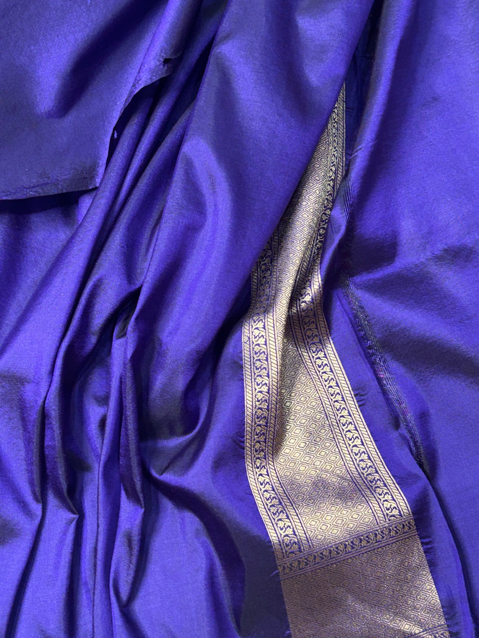 Royal Blue Banarasi Katan Brocade Handwoven Silk Saree