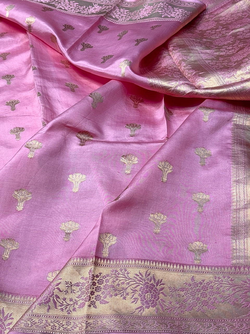 Pink Mango Katan Banarasi Silk Handwoven Saree