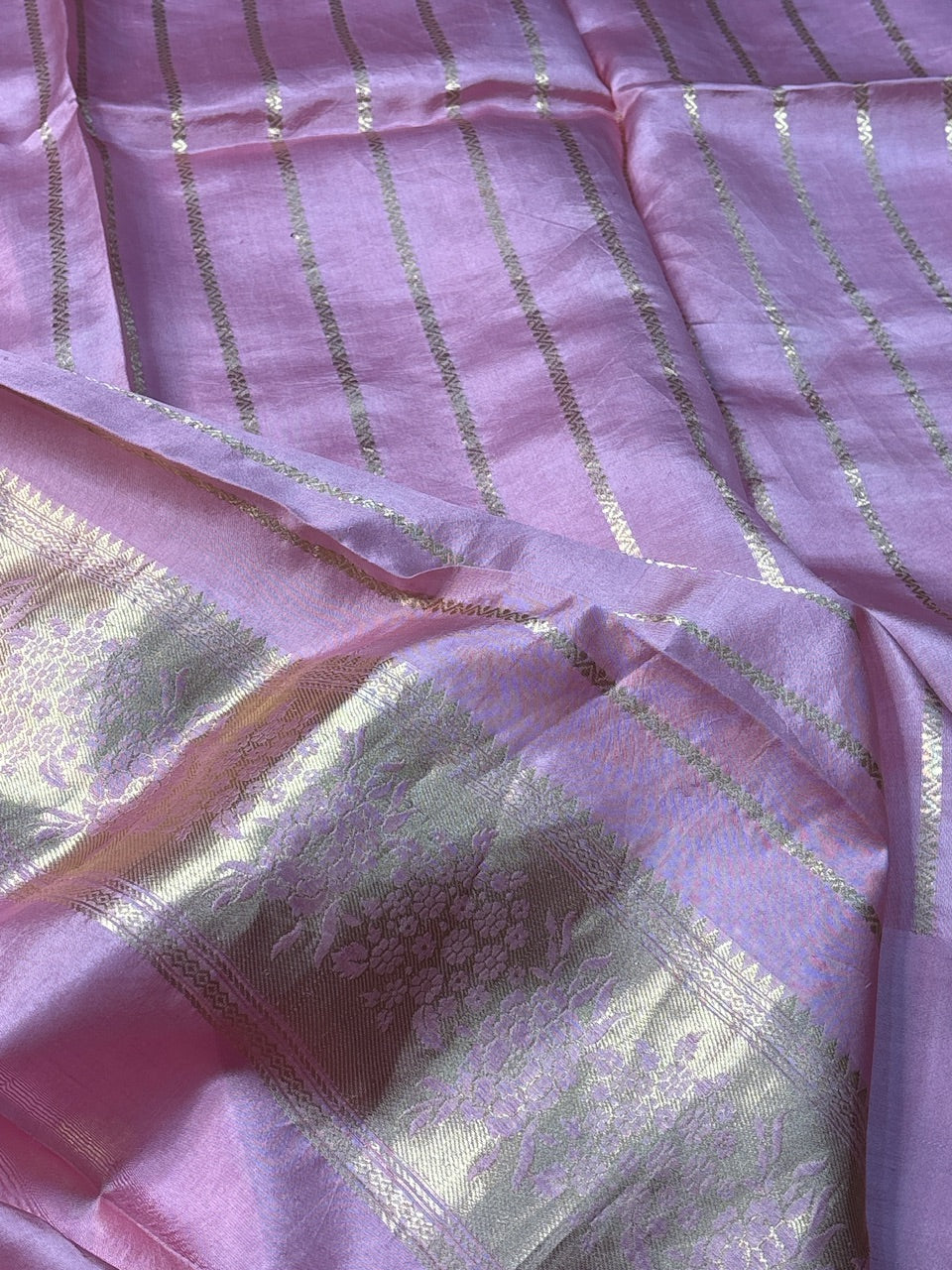 Pink Mango Katan Banarasi Silk Handwoven Saree