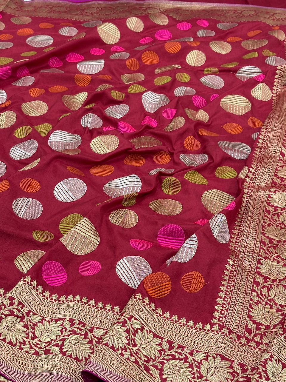 Red Banarasi Pure Katan Silk Handwoven Saree
