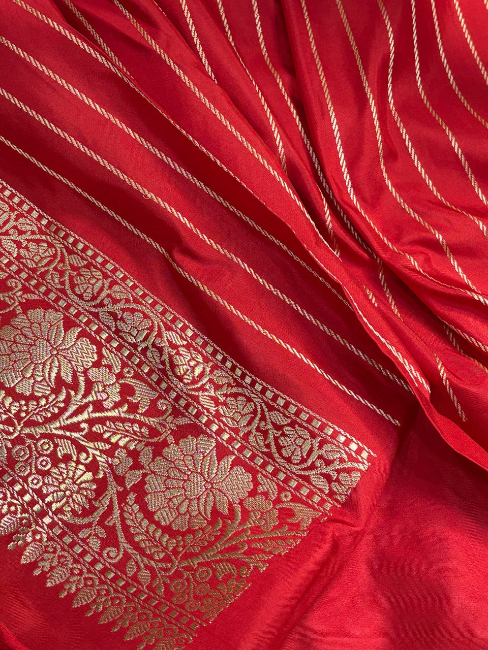 Red Pure Banarasi Katan Silk Handloom Saree