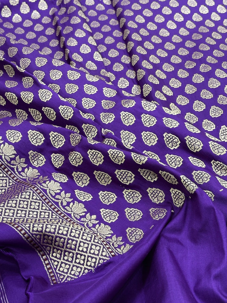 Purple Banarasi Pure Katan Silk Handwoven Saree