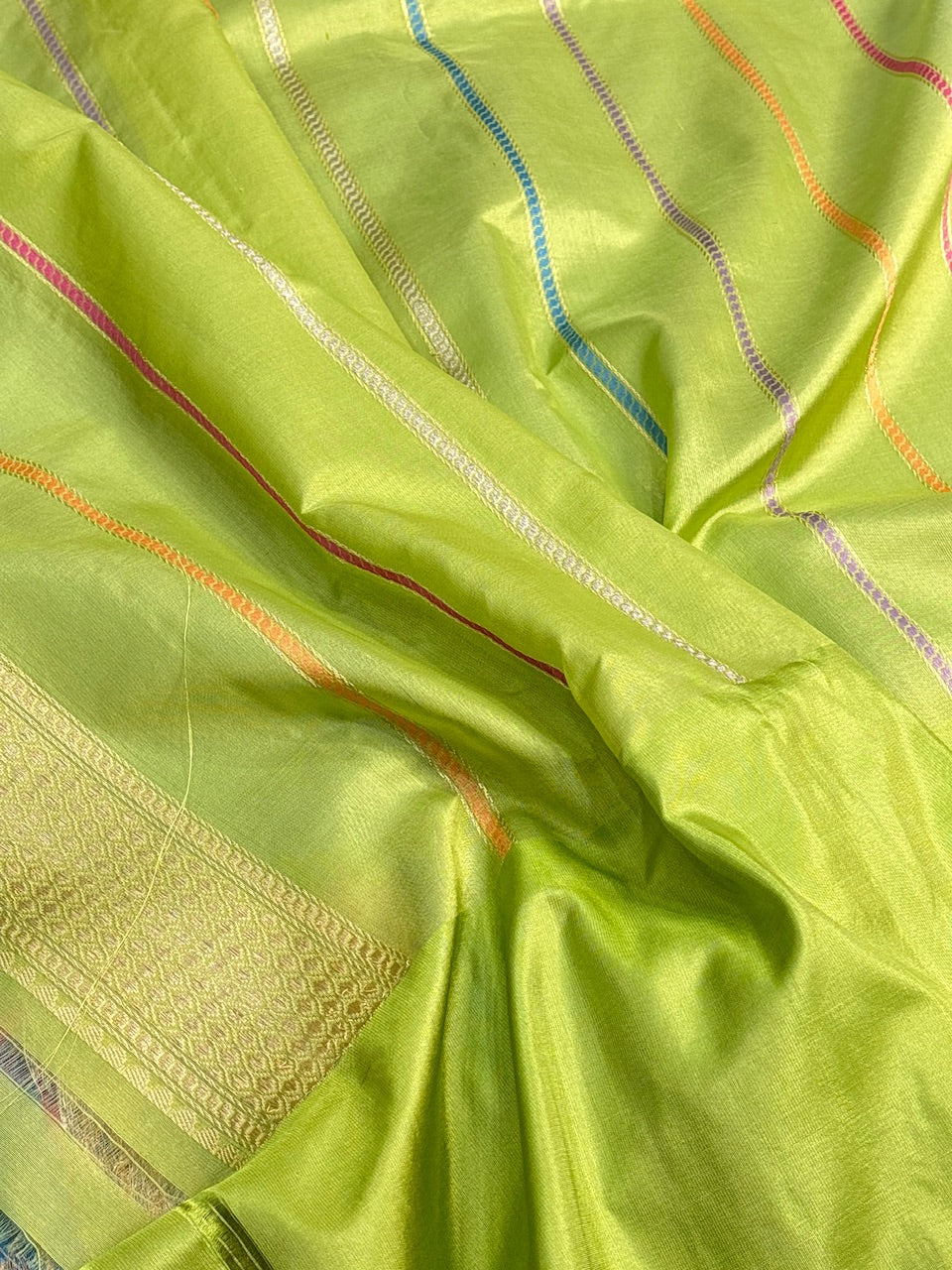 Blue Banarasi Kora Silk Handwoven Saree