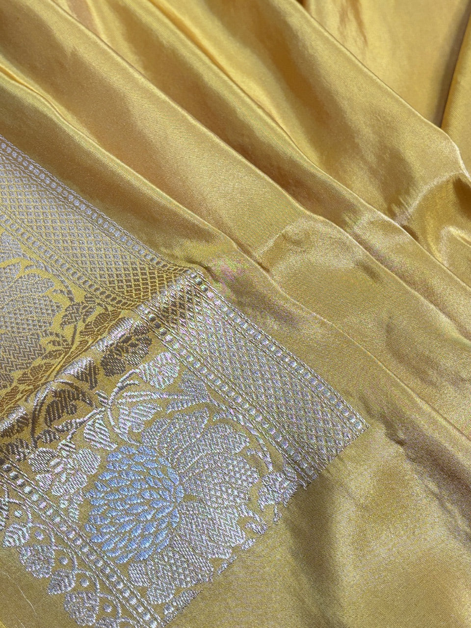 Yellow Tissue Banarasi Silk Handwoven Saree