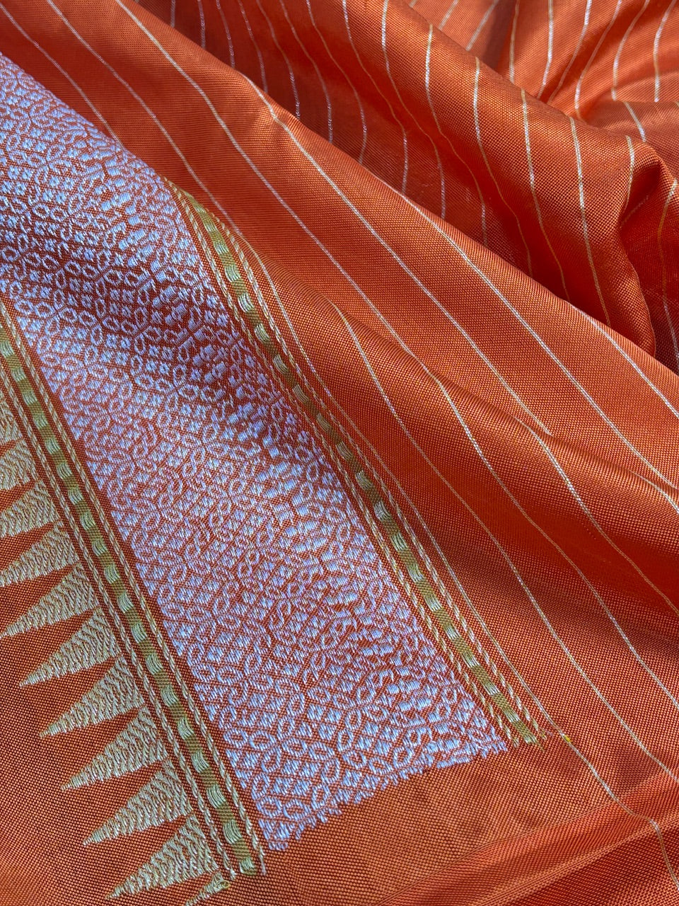 Red Banarasi Kora Silk Handwoven Saree