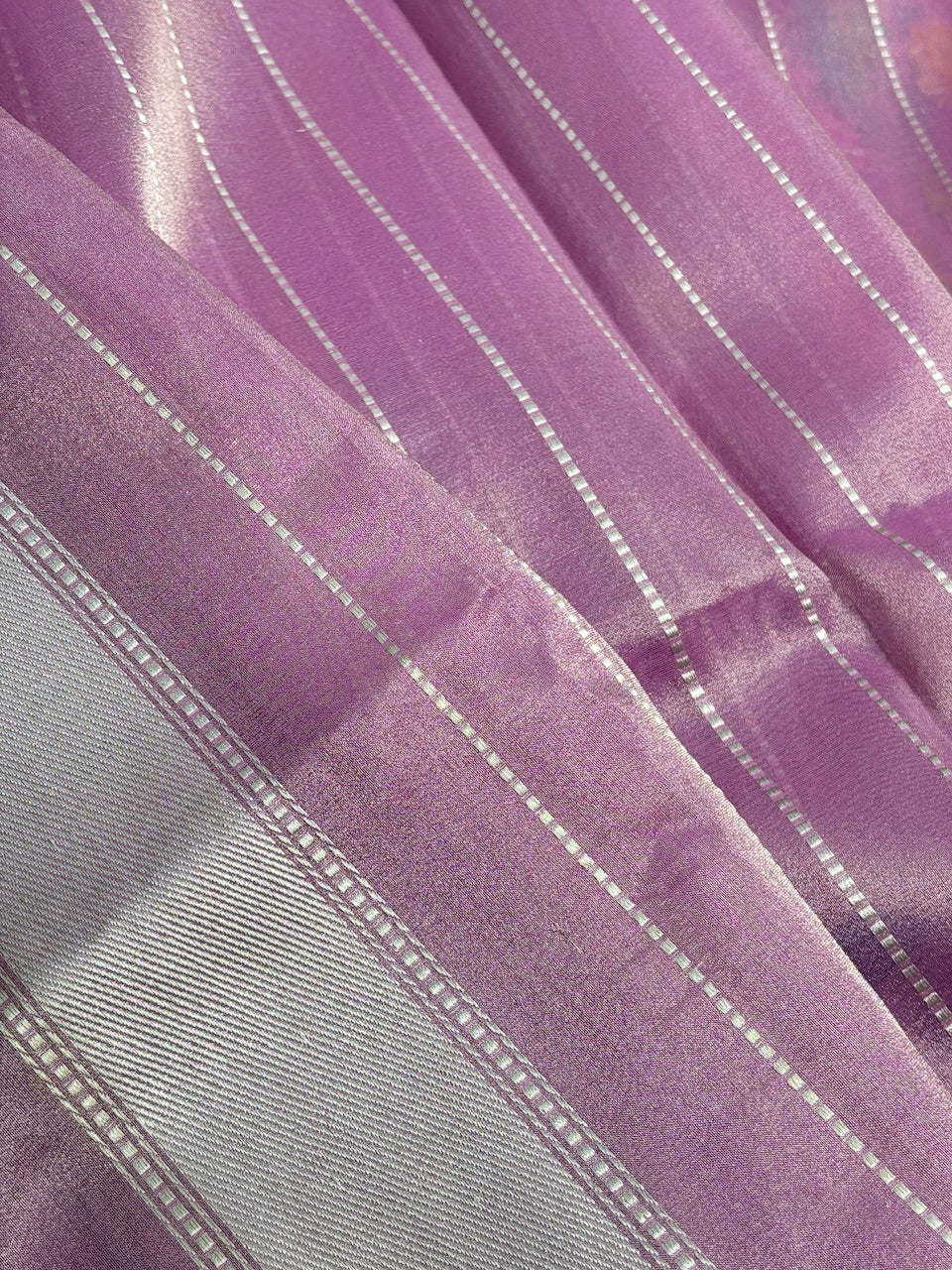 Lavender Tissue Banarasi Silk Handwoven Saree