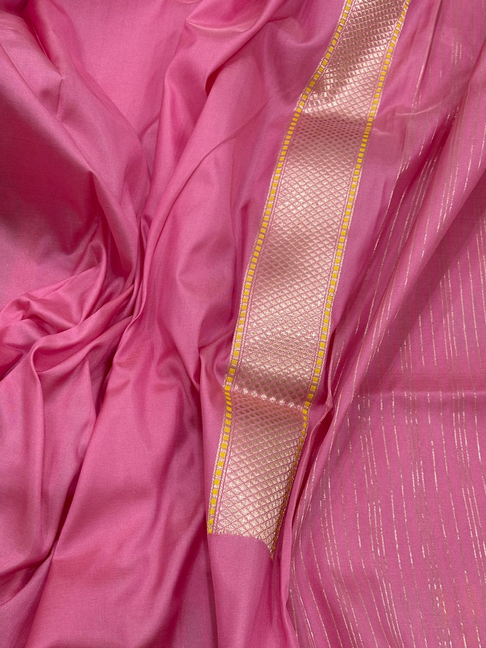 Pink Banarasi Pure Katan Silk Handwoven Saree