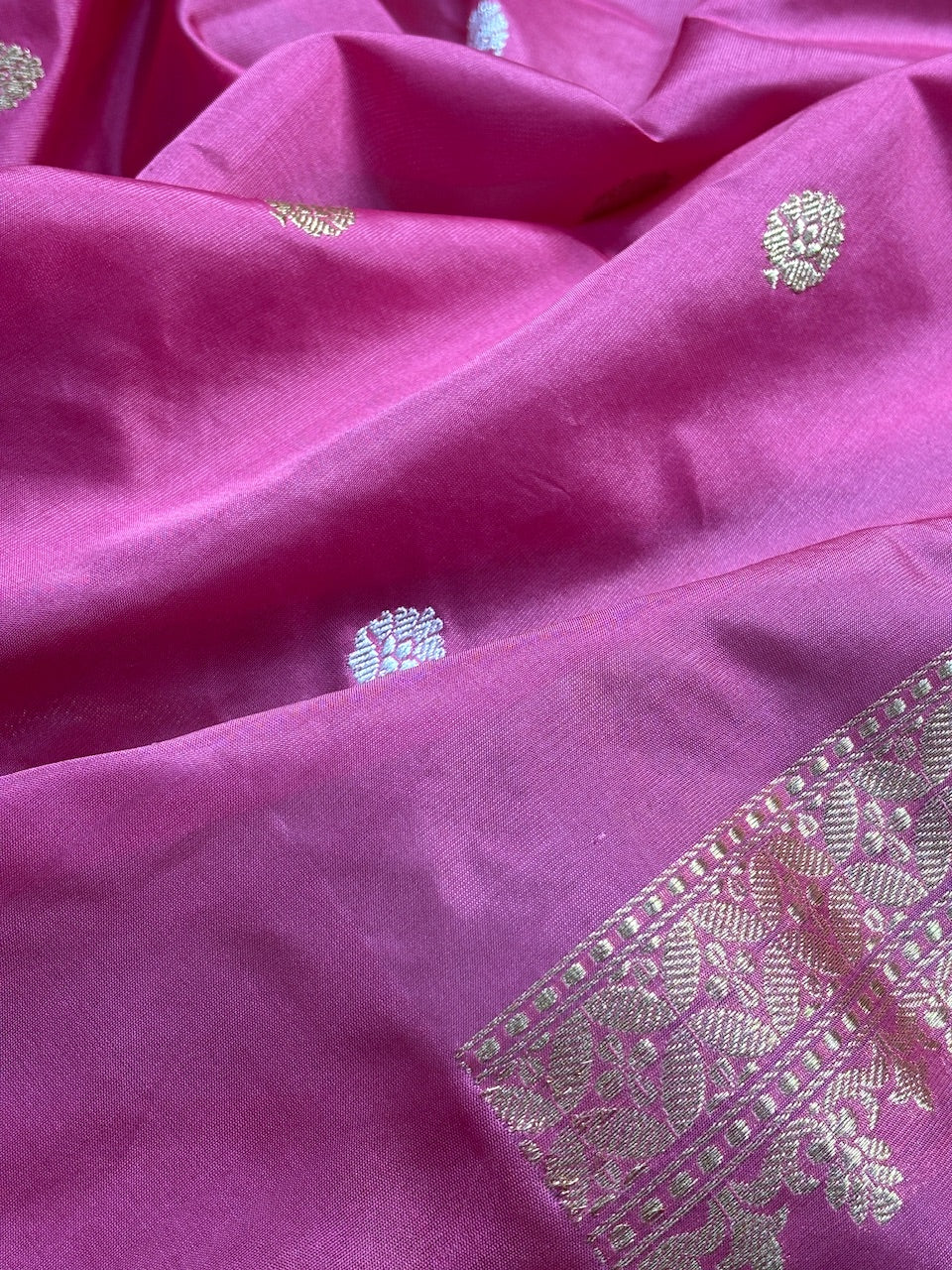 Steel Grey Tissue Banarasi Silk Handwoven Saree