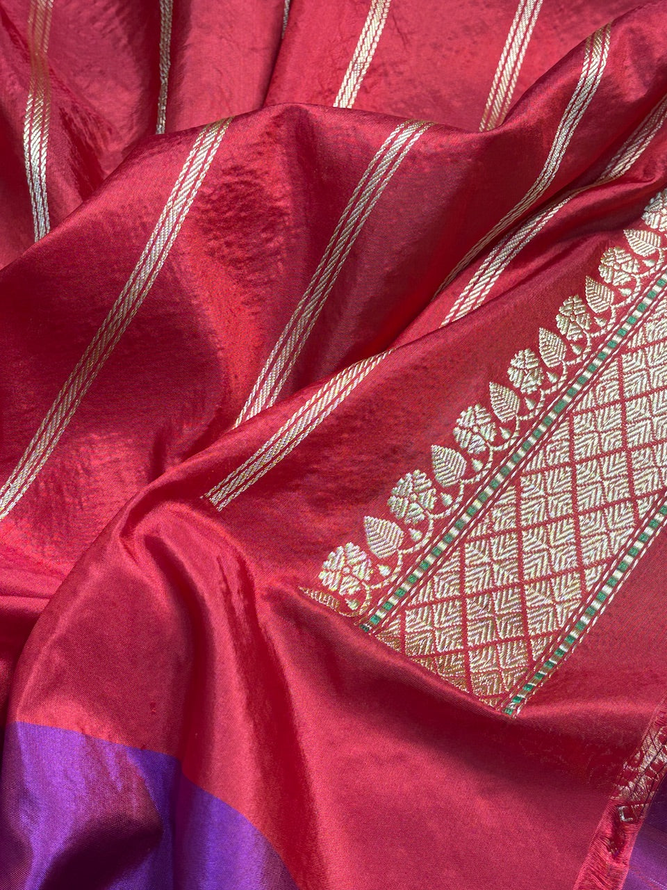 Sea Blue Tissue Banarasi Silk Handwoven Saree