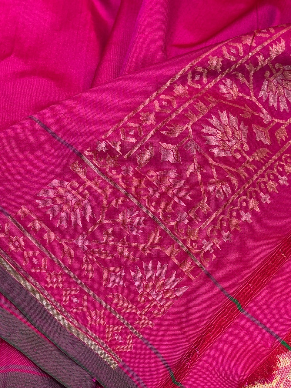 Pink Ektara Silk Jamdani Saree with Zari Weaves