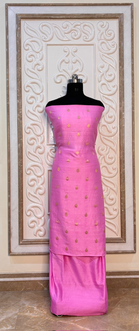 Pink Banarasi Katan Silk Suit
