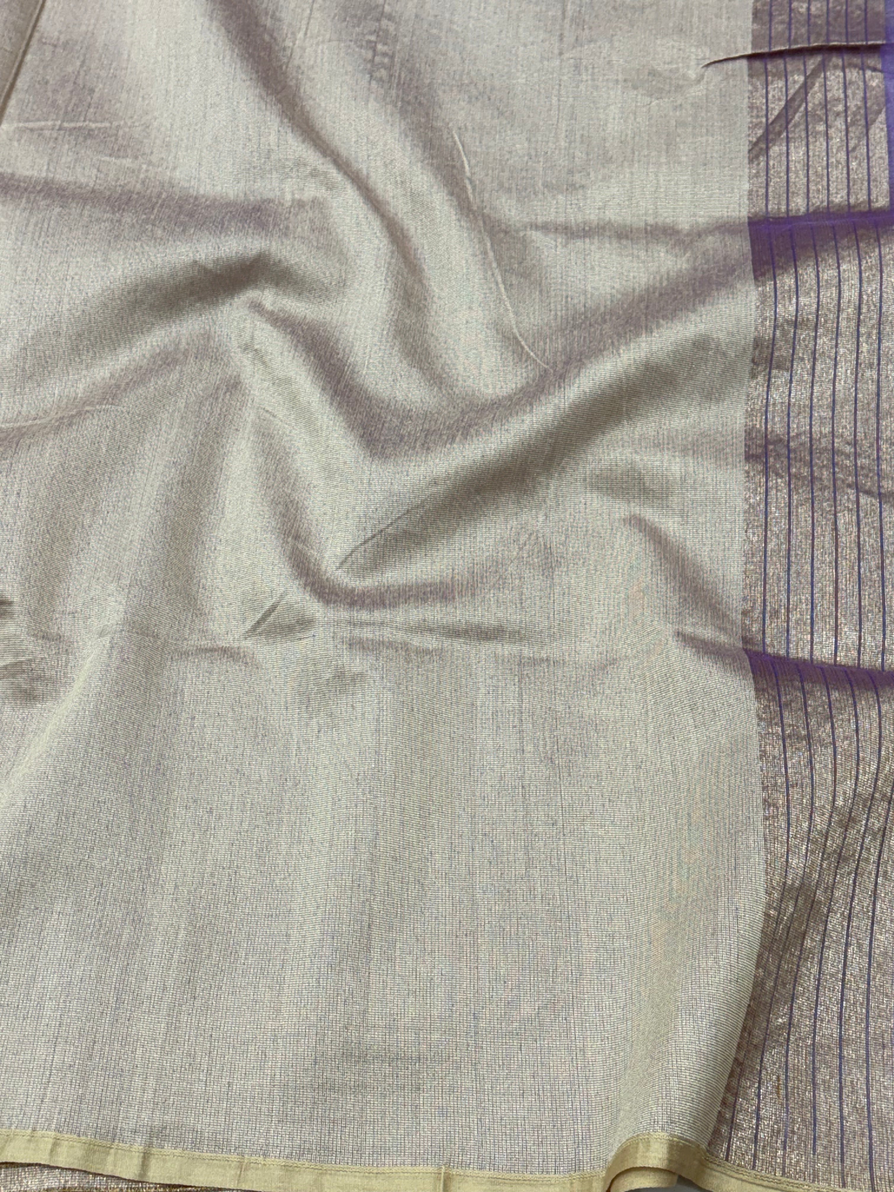 Lavender Pure Tissue Banarasi Saree with Jamdani Boota