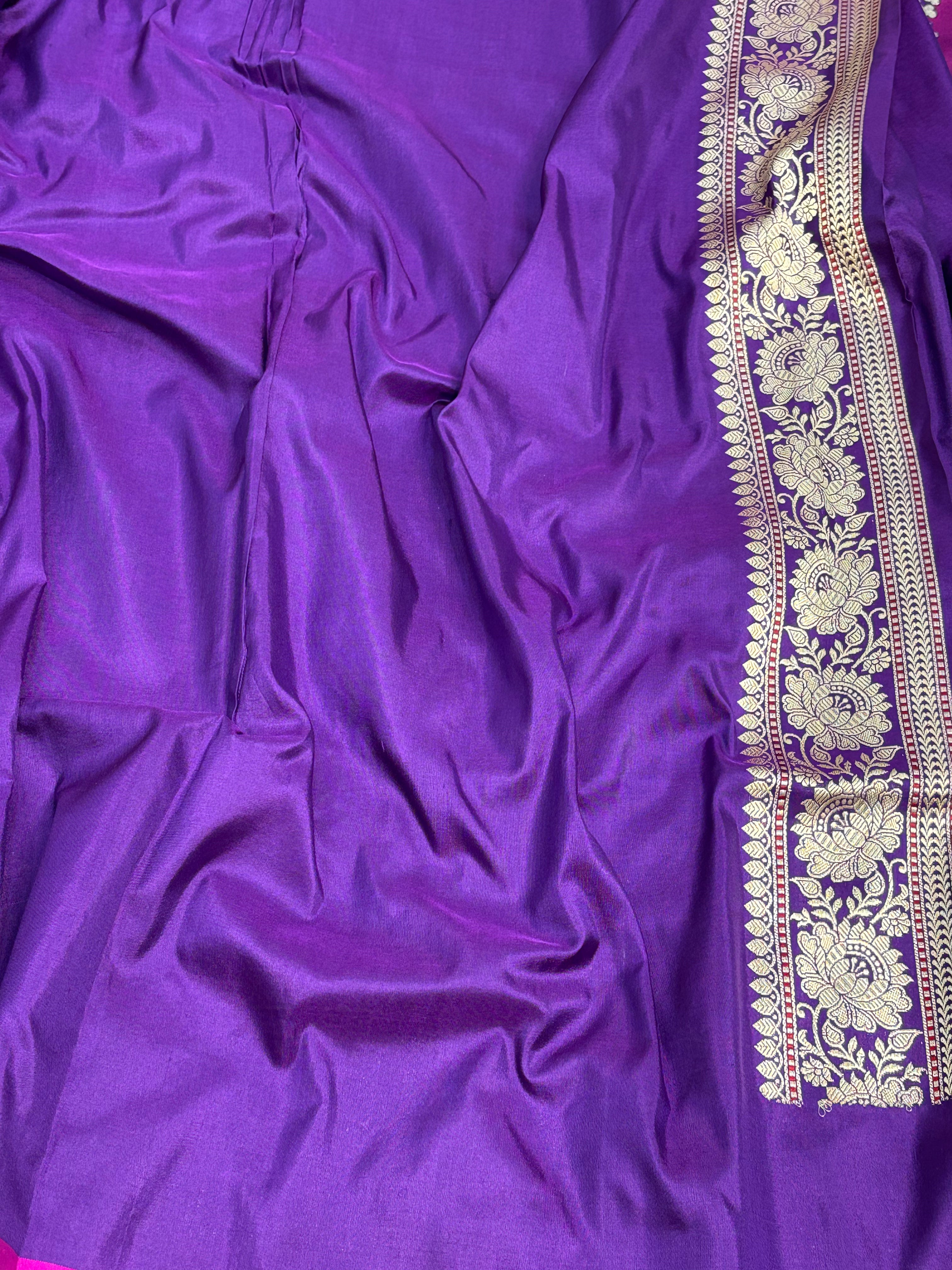 Pure Katan Silk Handwoven Rangkat Banarasi Saree