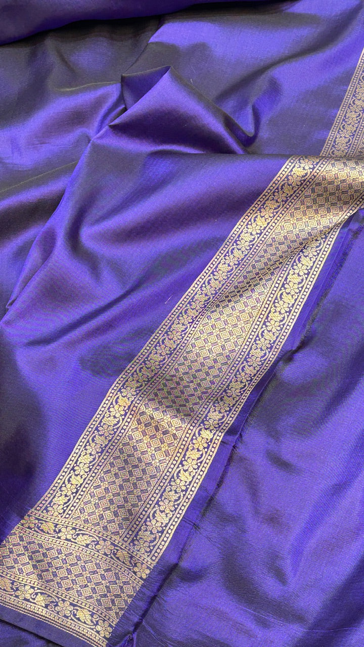Royal Blue Banarasi Brocade Silk Saree: