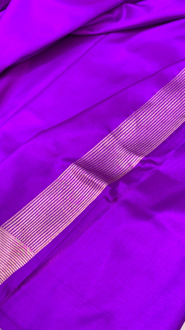 Purple Banarasi Katan Brocade Silk Saree