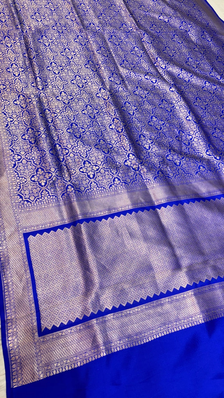 Royal Blue Banarasi Brocade Silk Saree