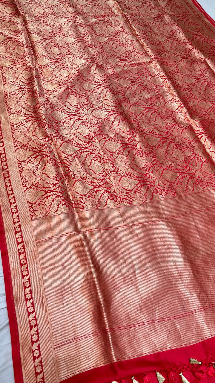 Pink Banarasi Katan Brocade Silk Saree