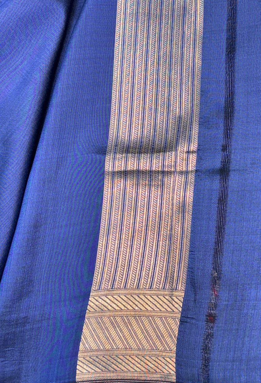 Light Blue Banarasi Katan Brocade Silk Saree